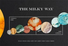 Liberia 2018 - Milky Way Galaxy, Planets - Souvenir Sheet - Scott #3250 - MNH