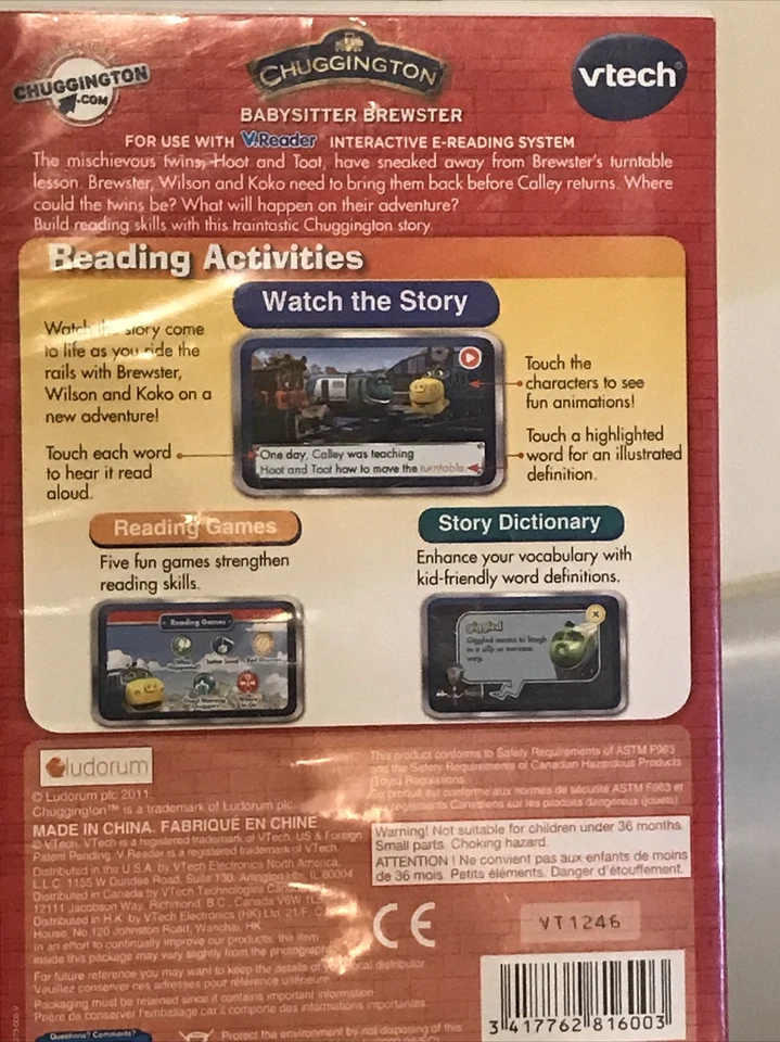 Vtech V.Reader Chuggington Babysiter Brewster-Interactive E-Book-Ages:3-5 Years - Image 2 of 3