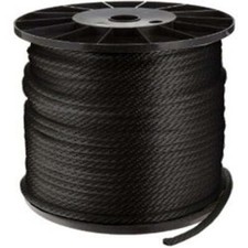 Solid Braid Nylon Rope Spool, Black