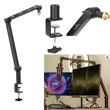 Boya BY-BA30 Microphone Boom Arm C Clamp Mount For Radio Podcast Home Studio MIC