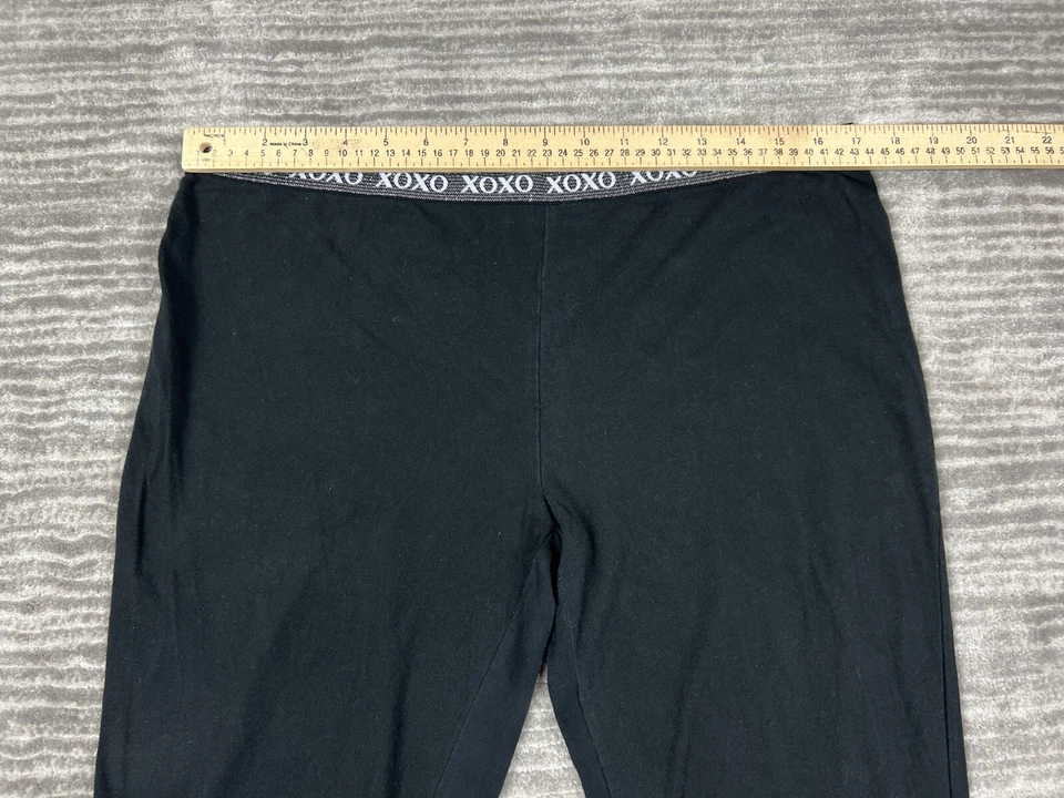 Leggings XOXO Mujer Extra Grandes Negros Algodón Negro Deletrear Pierna Foto 4 de 4