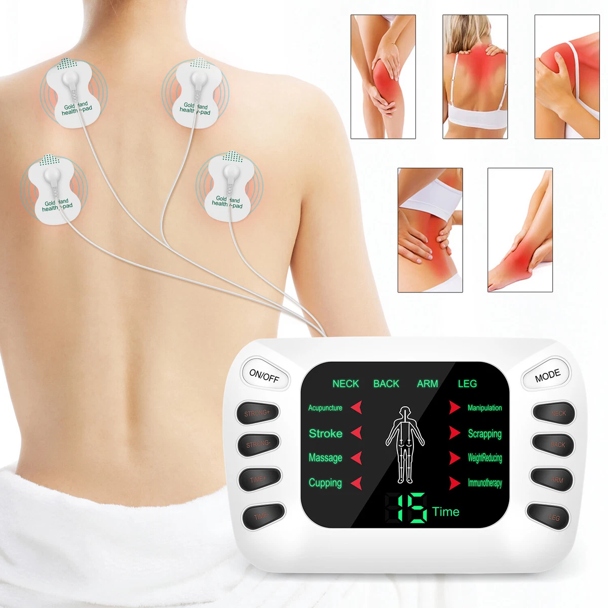 Tens Unit Electronic Pulse Massager Muscle Stimulator For Pain Relief  Therapy 