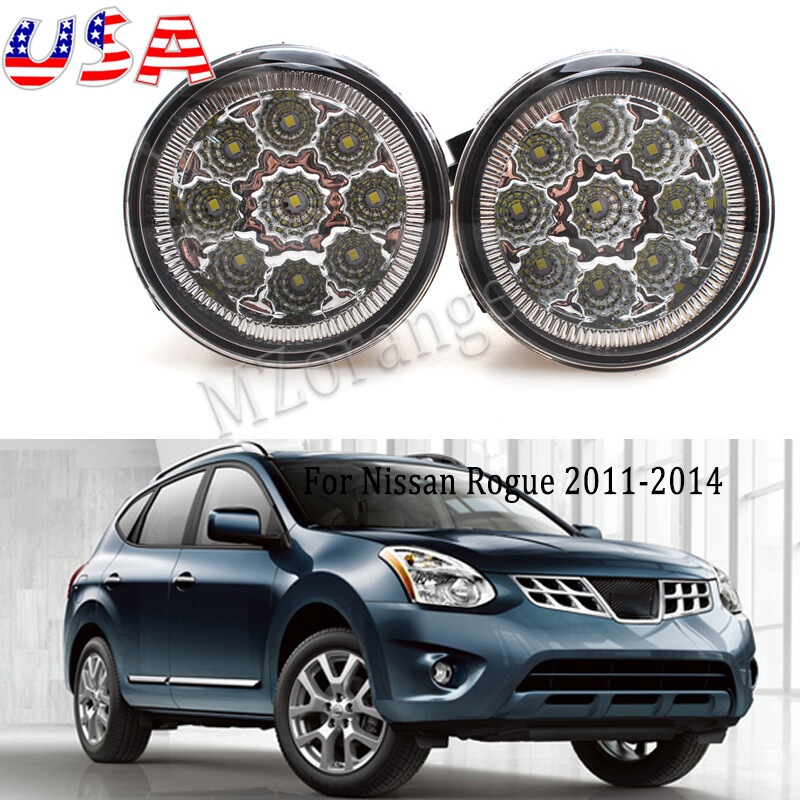 Fog Light LED H11 Blub For 2011-2014 NISSAN ROGUE Clear Lens Driving Lamp US L/R