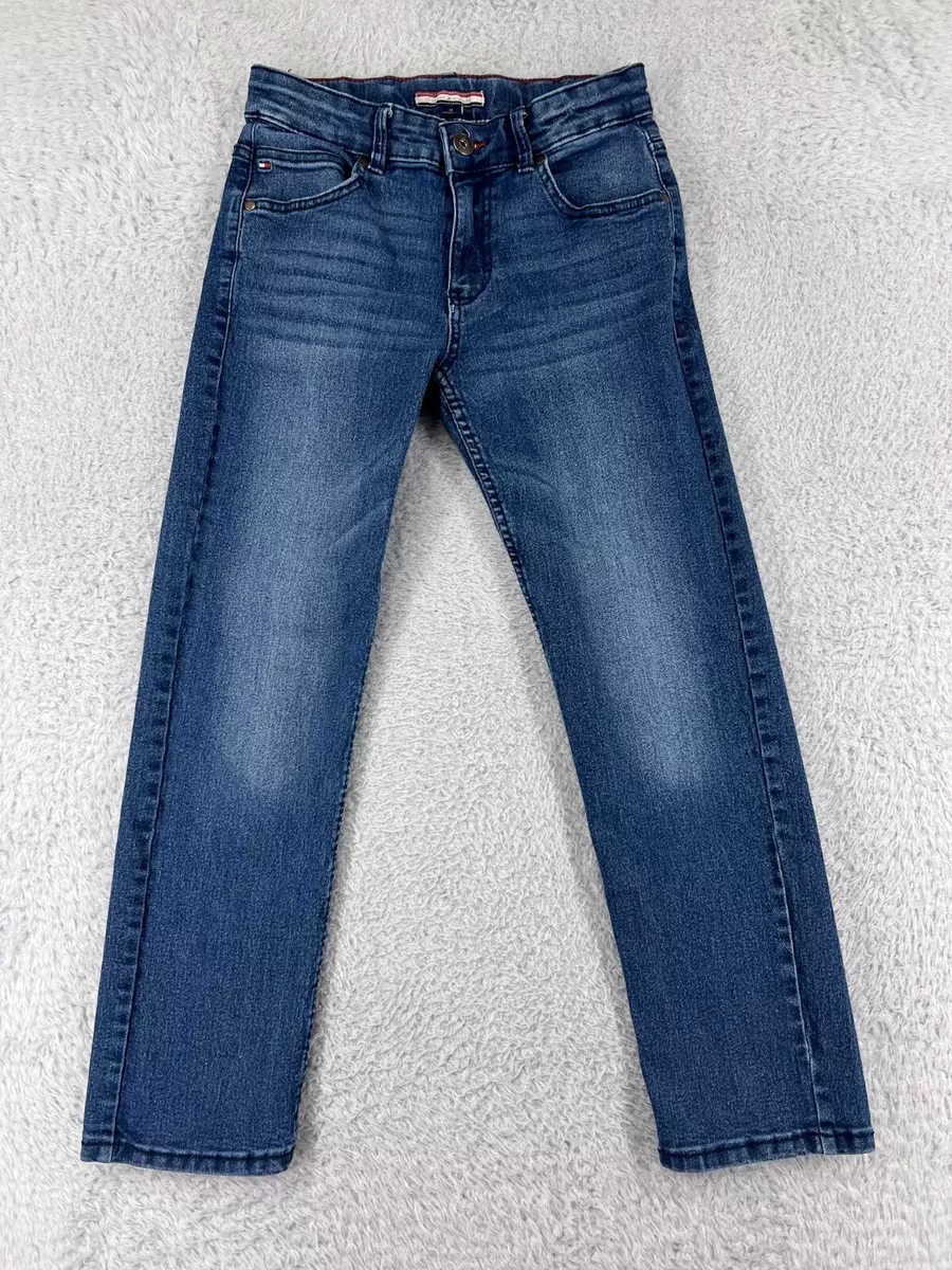 Medfølelse Veluddannet skitse Tommy Hilfiger Pants Girls 12 Blue Denim Jeans Straight Leg Whiskers Cotton  Zip | eBay