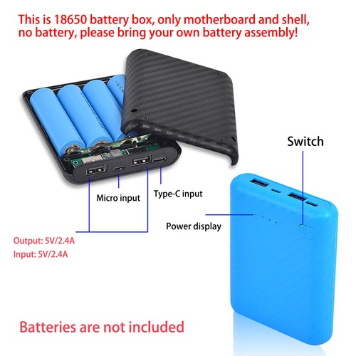 Dual USB Power Bank Case 4*18650 Battery Charger Box DIY Shell Kit LED Display - Zdjęcie 8 z 27
