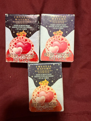 3 Crystal Waters Hand & Body Soap, holiday gift, winterberry scented 