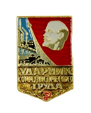 ✅ RUSSIAN SOVIET BADGE ENAMEL PIN ORDER MEDAL LENIN SPACE WORKER AWARD KGB KPSS