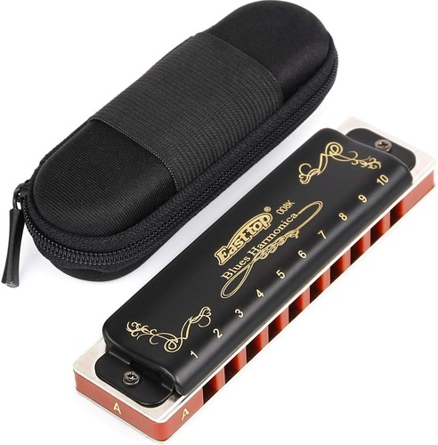 EASTTOP Diatonic Blue Harmonica Set of 1/7/12 10Holes Mouth Organ Harmonica Set - Picture 13 of 19
