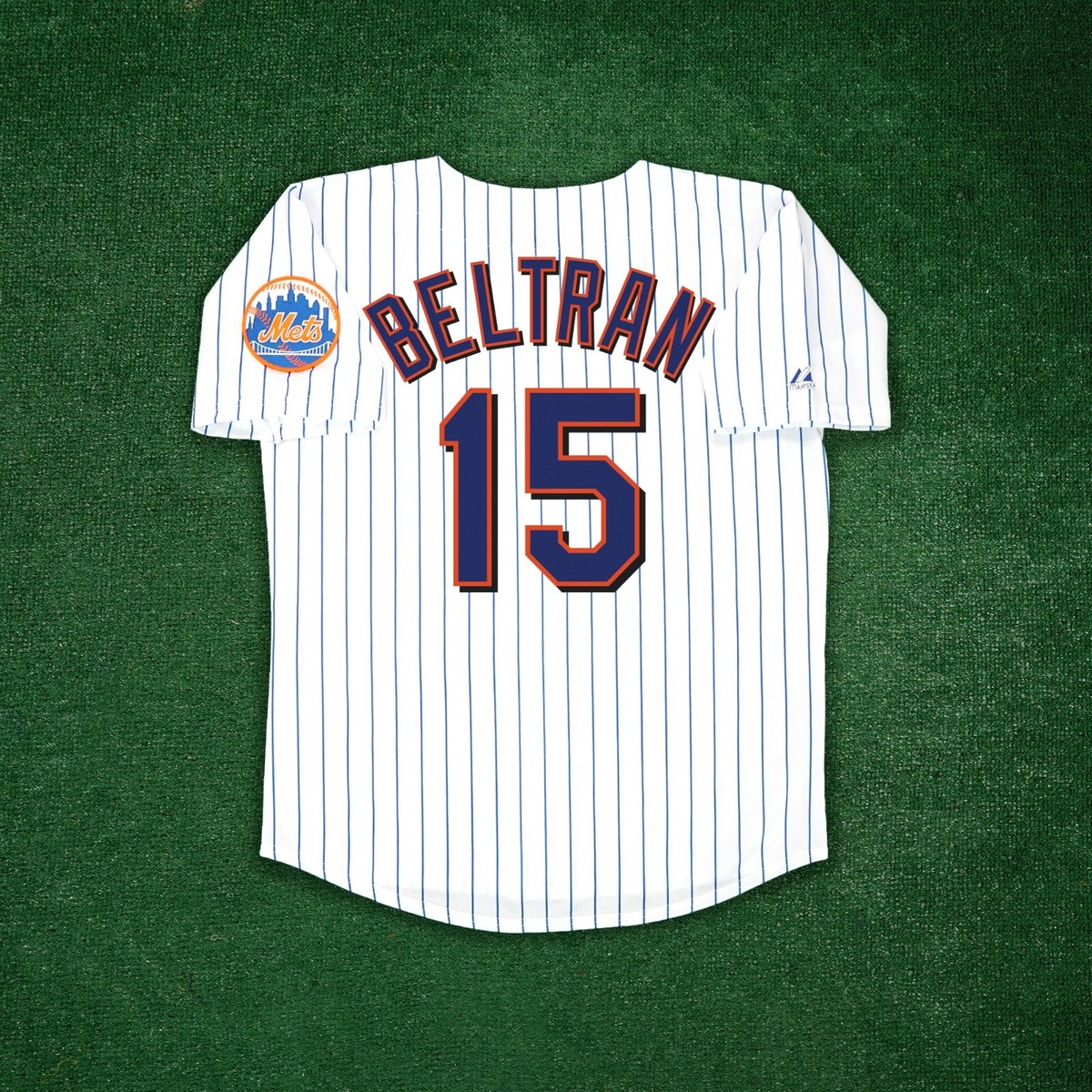 Carlos Beltran New York Mets Men's Home White Jersey w/ Team Patch