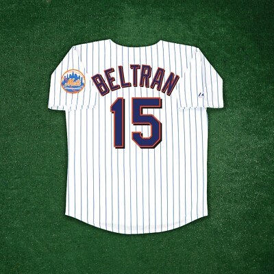 Carlos Beltran New York Mets Men's Home White Jersey w/ Team Patch