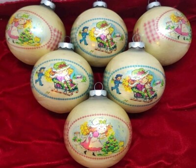 6 VINTAGE Leon Jason Holly Hobbie Pal Polly 1970 s 2.75'' Christmas Ornaments USA