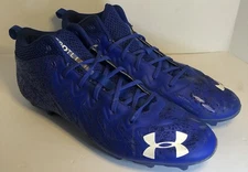 Under Armour Cleats. Spotlight Lux Football Men's 15 Royal Blue. With Some Wear.