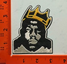 Biggie Smalls Patch – Notorious B.I.G. Crown Rap Hip-Hop Embroidered Iron-On Sew