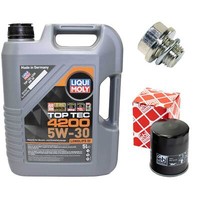 MotoröL Set 5W-30 5 Liter + ÖLfilter + ÖLablassschraube FüR Mitsubishi Peugeot