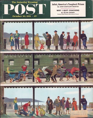 1951 OCT 20 Commuter Train Turmoil SATURDAY EVENING POST COVER ONLY #1