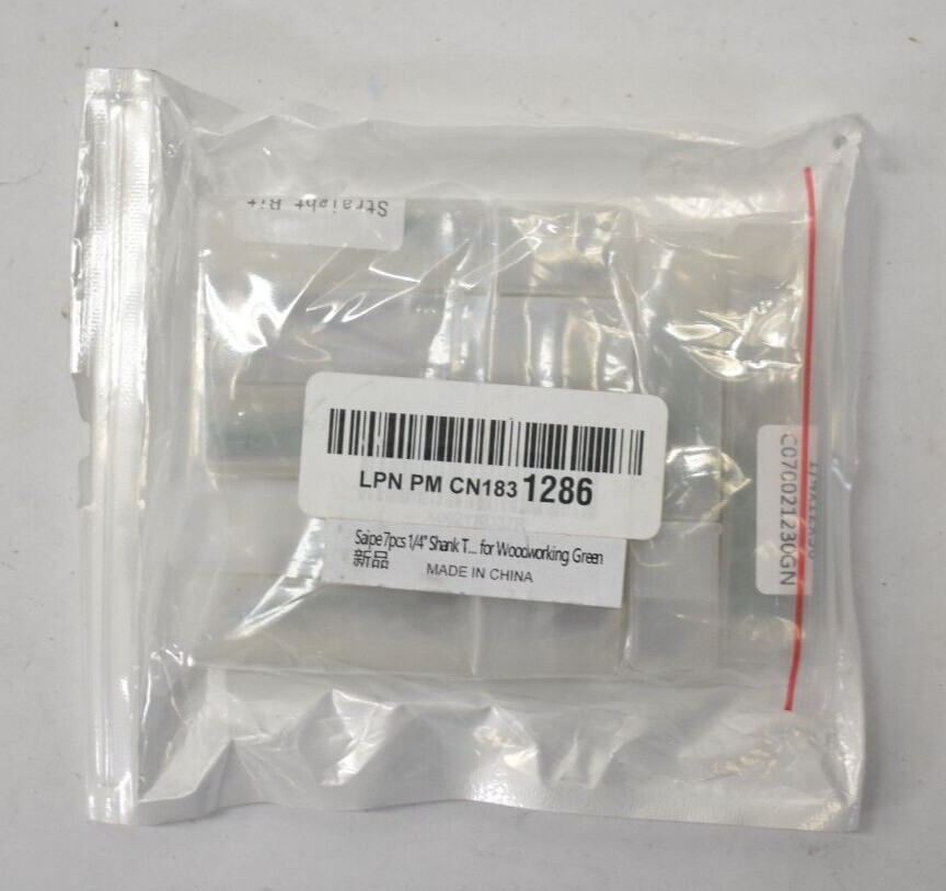 Saipe 7 PC 1/4" Shank Tungsten Carbide Double Single Flute Cutting Tools Green