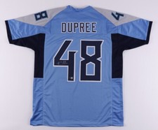 Bud Dupree SIGNED #48 Tennessee Titans XL custom blue jersey w/ BAS Hologram