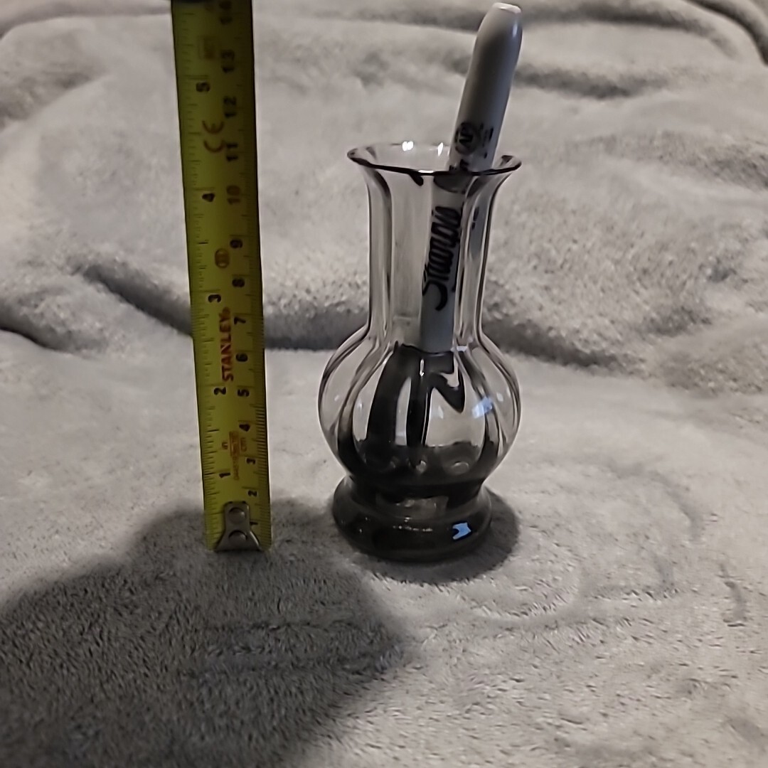 Wedgewood Small Vintage Black Glass Bud Vase Decorative Miniature