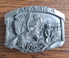 Vintage Siskiyou Alaska Belt Buckle Bald Eagle Miner Outdoors Nice
