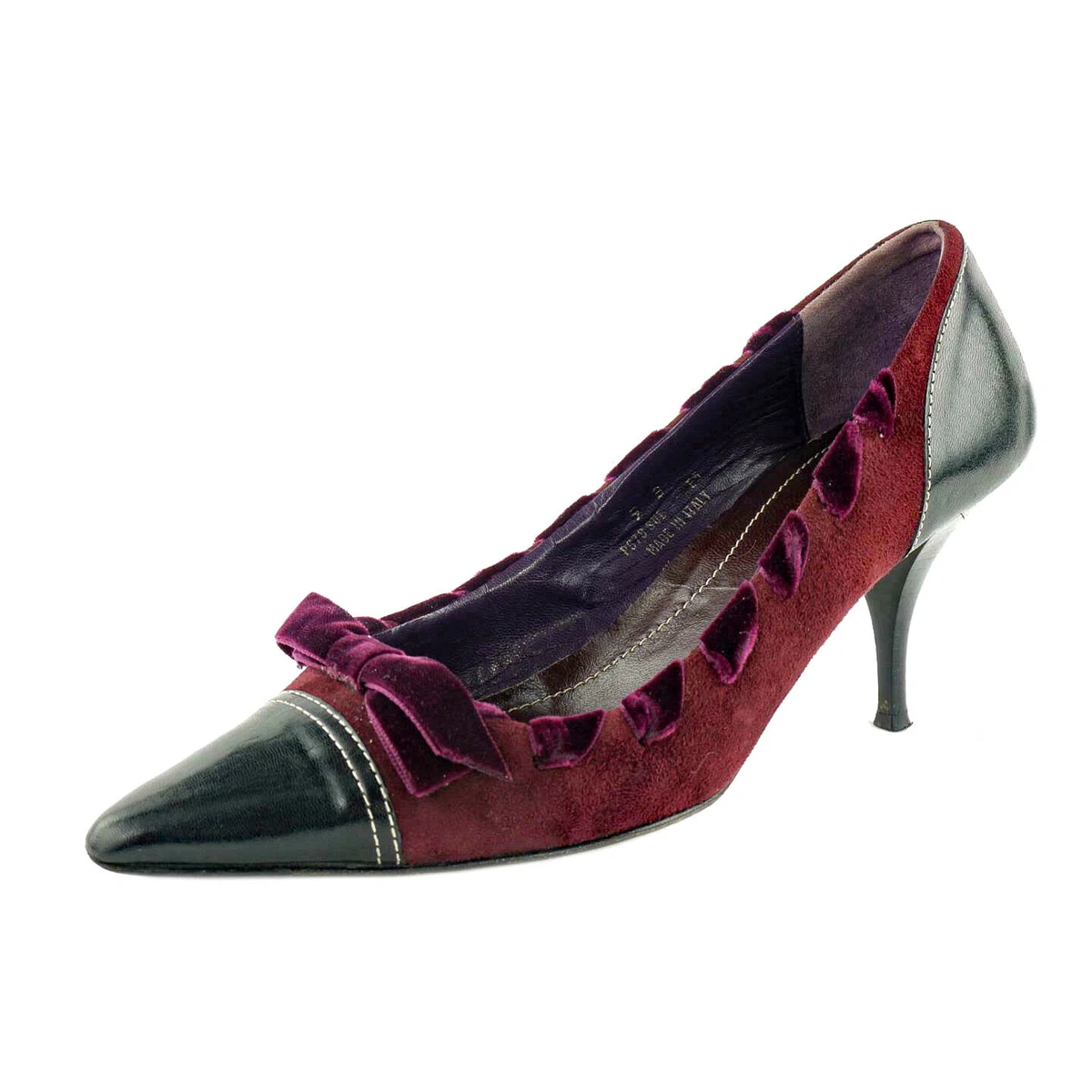 REISS Zhane Court Velvet Point Toe Heels in Plum | Endource