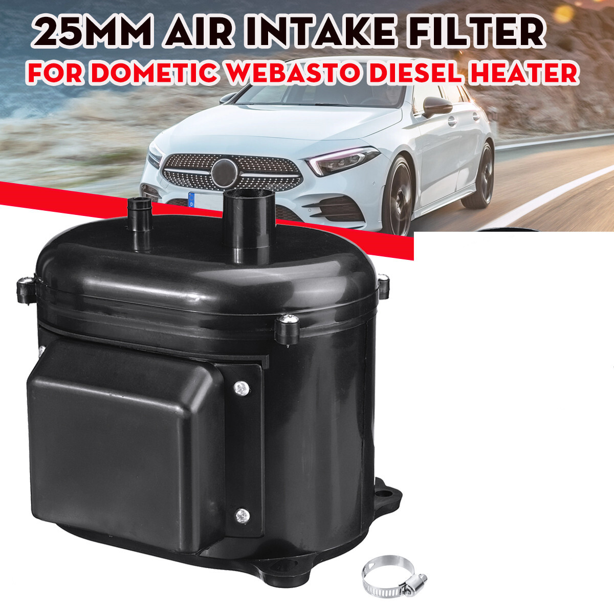 25mm Air Diesel Parking Heater Intake Filter Silencer For Eberspacher  Webasto