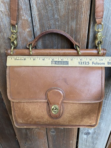 Vintage Coach Willis British Tan Leather Top Handle Crossbody Shoulder Bag 9927 - Picture 6 of 11