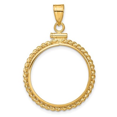 5 $ Liberty Head Half Eagle Münzeinfassung 21,6 mm Seil Schraubverschluss 14k Gelbgold