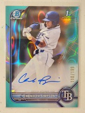 2022 Bowman Draft Chrome Auto Aqua Lava /199 Chandler Simpson Prospect Refractor