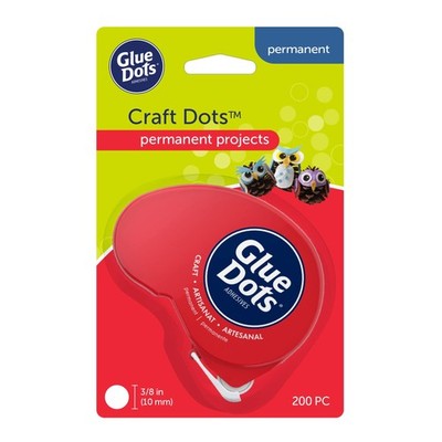 Glue Dots, Craft Dots Dot N' Go Dispenser, Double-Sided, 3/8'', 1 pack, Red 