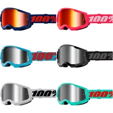 *FREE SHIPPING* 100 PERCENT STRATA 2 MIRRORED LENS GOGGLES PICK YOUR COLOR
