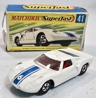 Vintage Matchbox Lesney Transitional Superfast #41 Ford GT Thin Wheels Teal Base