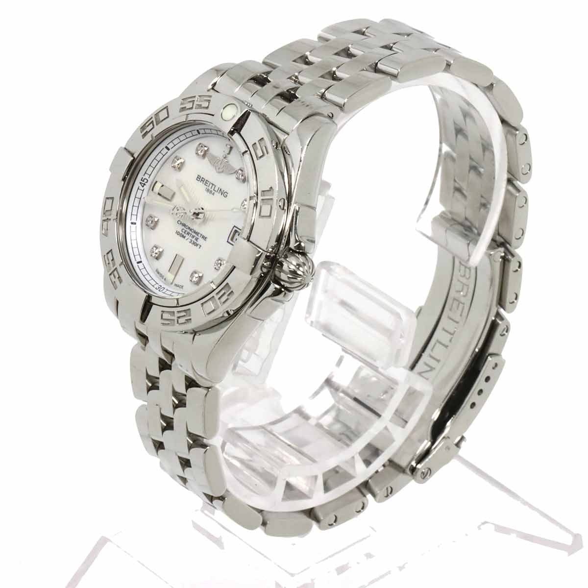 BREITLING Galactic A71356 Date Quartz White Shell Dial 8P Diamond 90321252 image 3