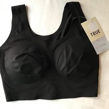 True  Co True Body Lift Scoop Neck Full Cup Bra NWT Size Small Black Wirefree