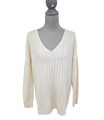 Gap Design & Crafted Women's Beige Off White Wool Blend Ling Sleeve Sweater L