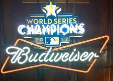 24"x20" Houston Astros 2017 World Series Neon Sign Lamp Light Glass Party Decor