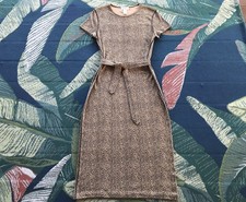 Jones New York Sport Pullover Leopard Cotton Maxi Dress Tie Belt M Vintage
