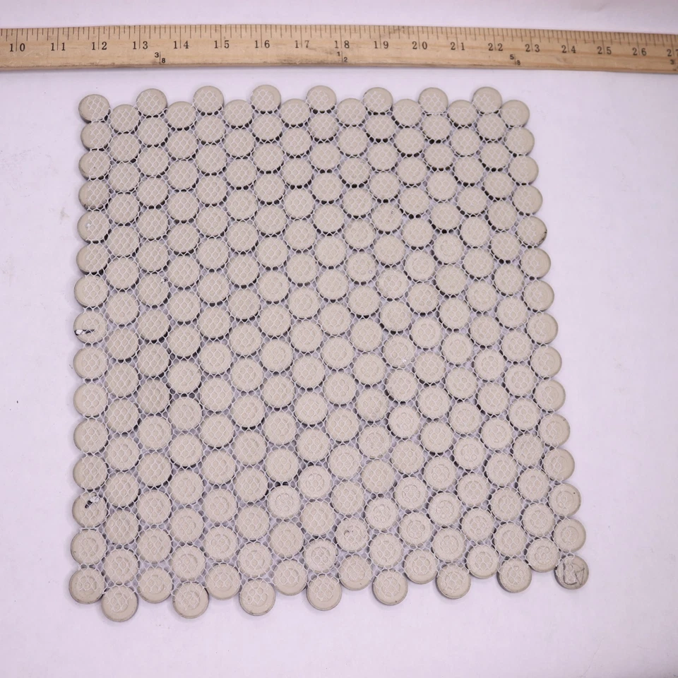 Mosaic Tile Sheet Penny Round For Floor/Walls Porcelain Matte Black 1" TRCBM1008 - Image 3 of 4