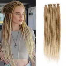 Zonvard 24 Inch Synthetic Dreadlock Extensions 50 Strands Brown to Blonde Single