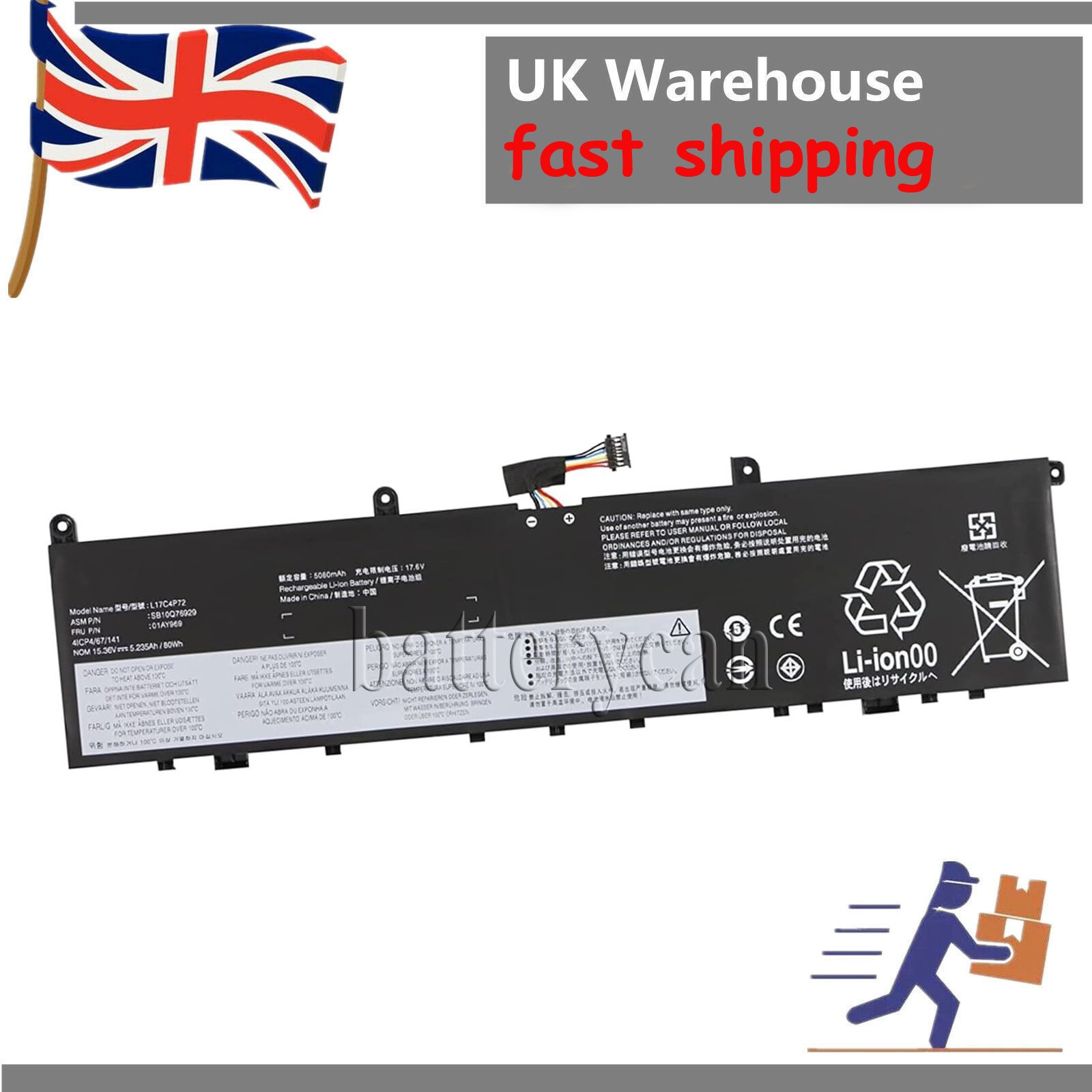 L17C4P72 L17M4P72 L18M4P71 Battery For Lenovo ThinkPad P1 X1 Extreme X1E 01YU911