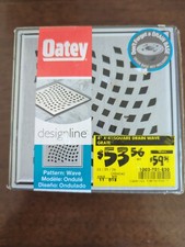 Oatey Stainless Steel Square Drain Shower Drain Wave 4" X 4"