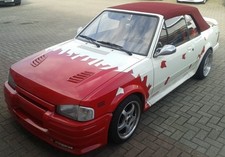 Ford Escort ALF Cabrio Verdeckbezug Stoff - bordeauxrot - Qualitätsstufe Q3
