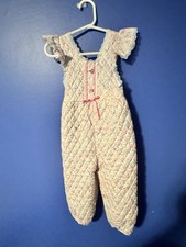 Vintage Quilted Floral Romper 24M Cottagecore Lace Prairie Baby Outfit USA Made