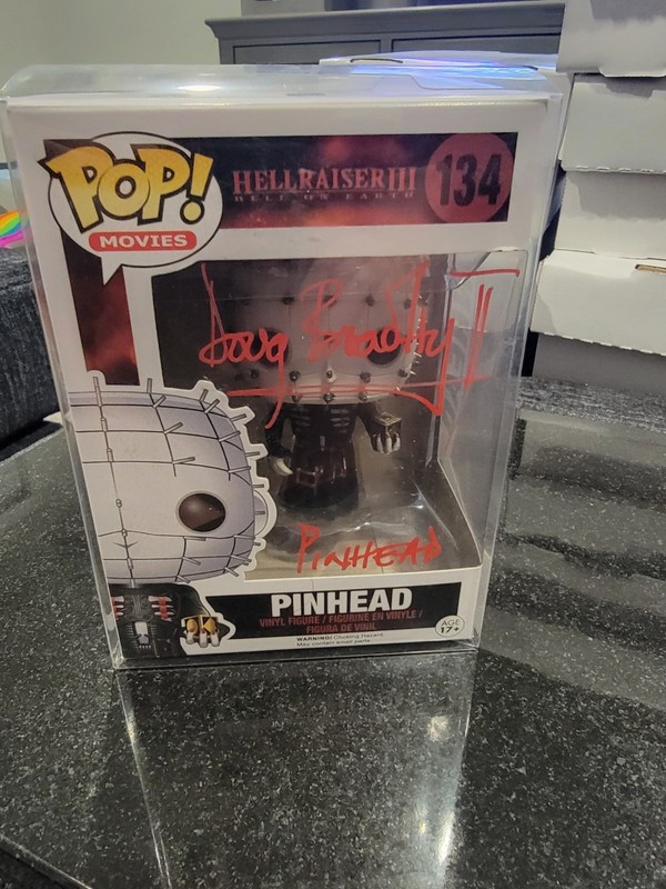 FUNKO POP! MOVIES #134: PINHEAD AUTOGRAPH FIGURE! HELLRAISER 3 DOUG BRADLEY COA 