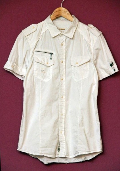 Men Diesel Shirt White Cotton 38 / M / 46 #7JHP