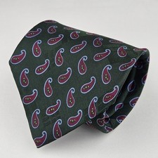 Polo Ralph Lauren Paisley Tie Green Purple Blue Classic 100 Silk Made In USA