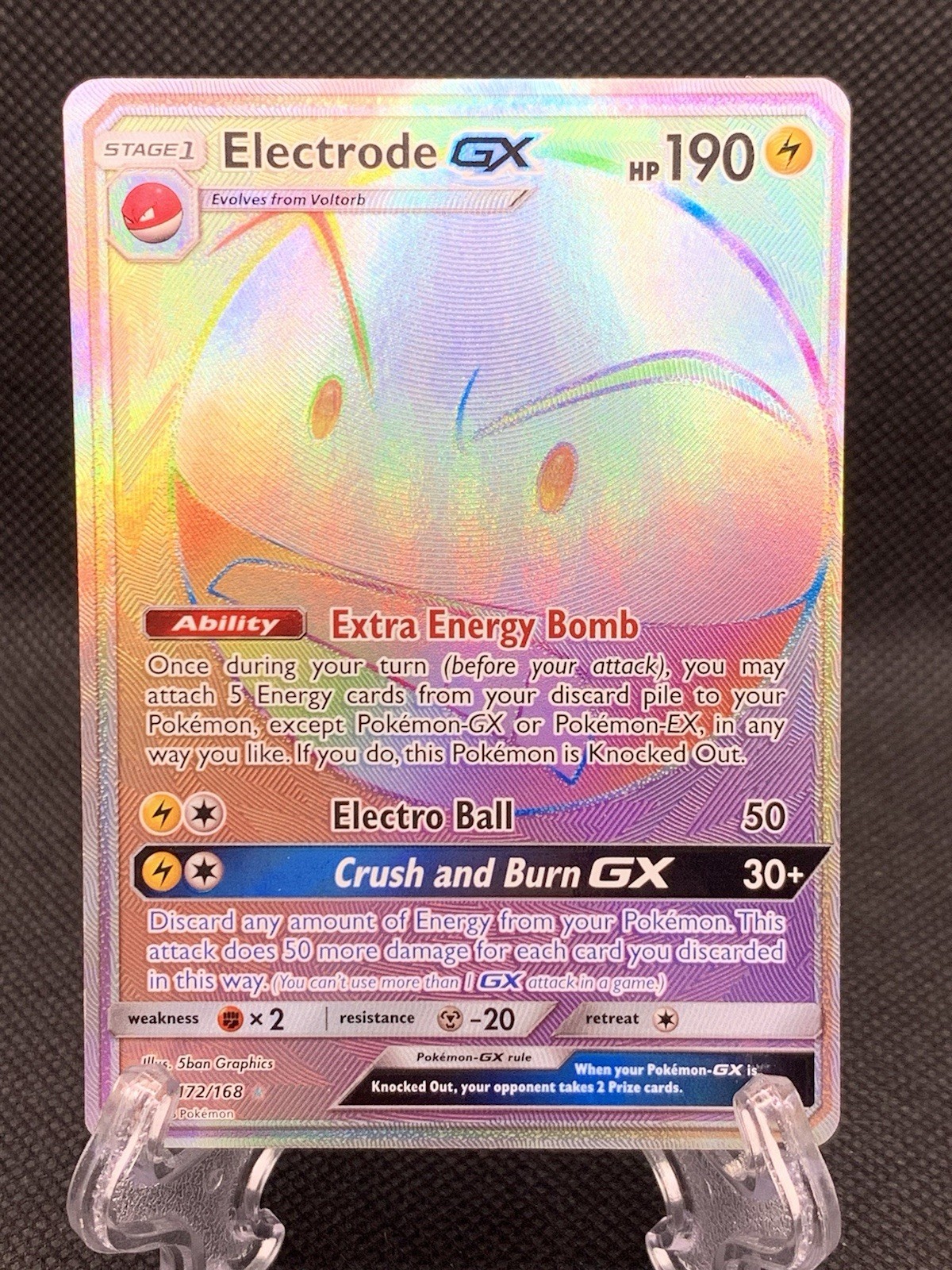 Pokemon Electrode GX 172/168 Celestial Storm Sun Moon Secret Rare LP