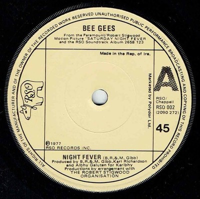 Bee Gees - Night Fever - Used Vinyl Record 7 - G8100z
