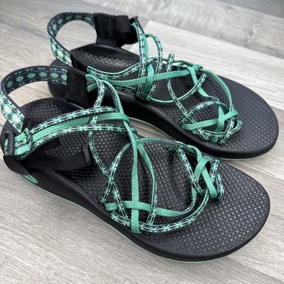 Chacos ZX3 Classic Teal Blue / Black Strappy Sandals Vibram Soles