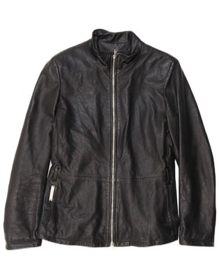 Coconuda Womens Leather Jacket UK 12 Medium Black Leather BJ05