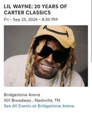 Lil Wayne 20 Years of Carter Classics Tickets Oct 17 2026 (obo)